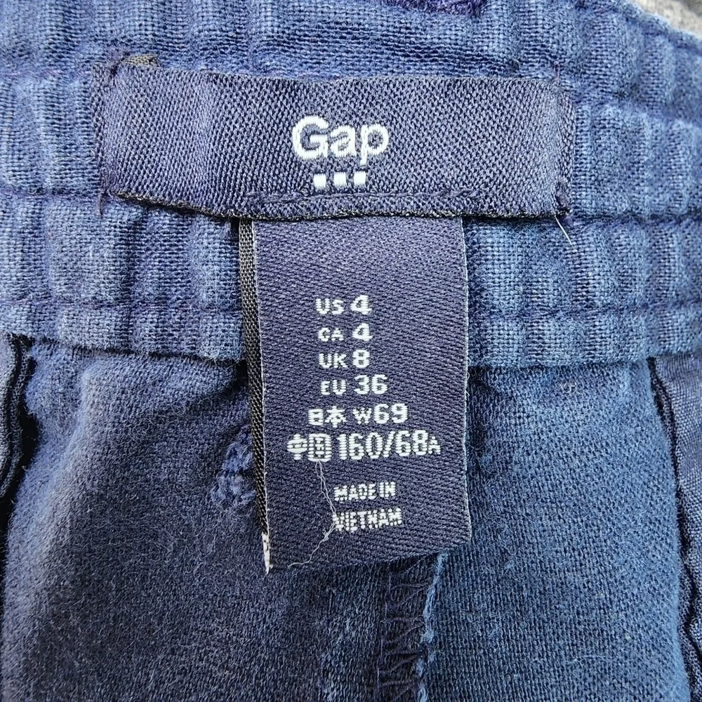 Gap Flax Linen Shorts - Navy Blue - Women's Size 4 Casual Summer Drawstring EUC